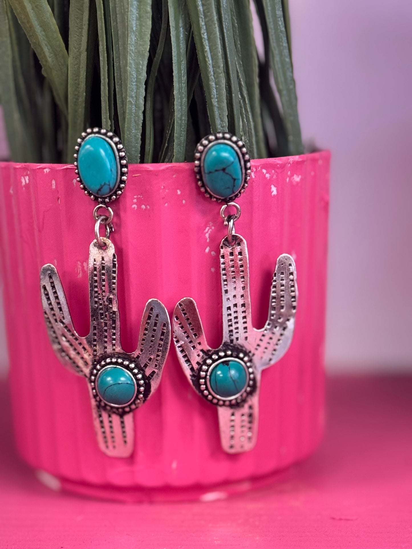 Turquoise Cactus Earrings
