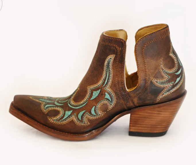 RW Boots WRW004 Brown Turquoise Bootie