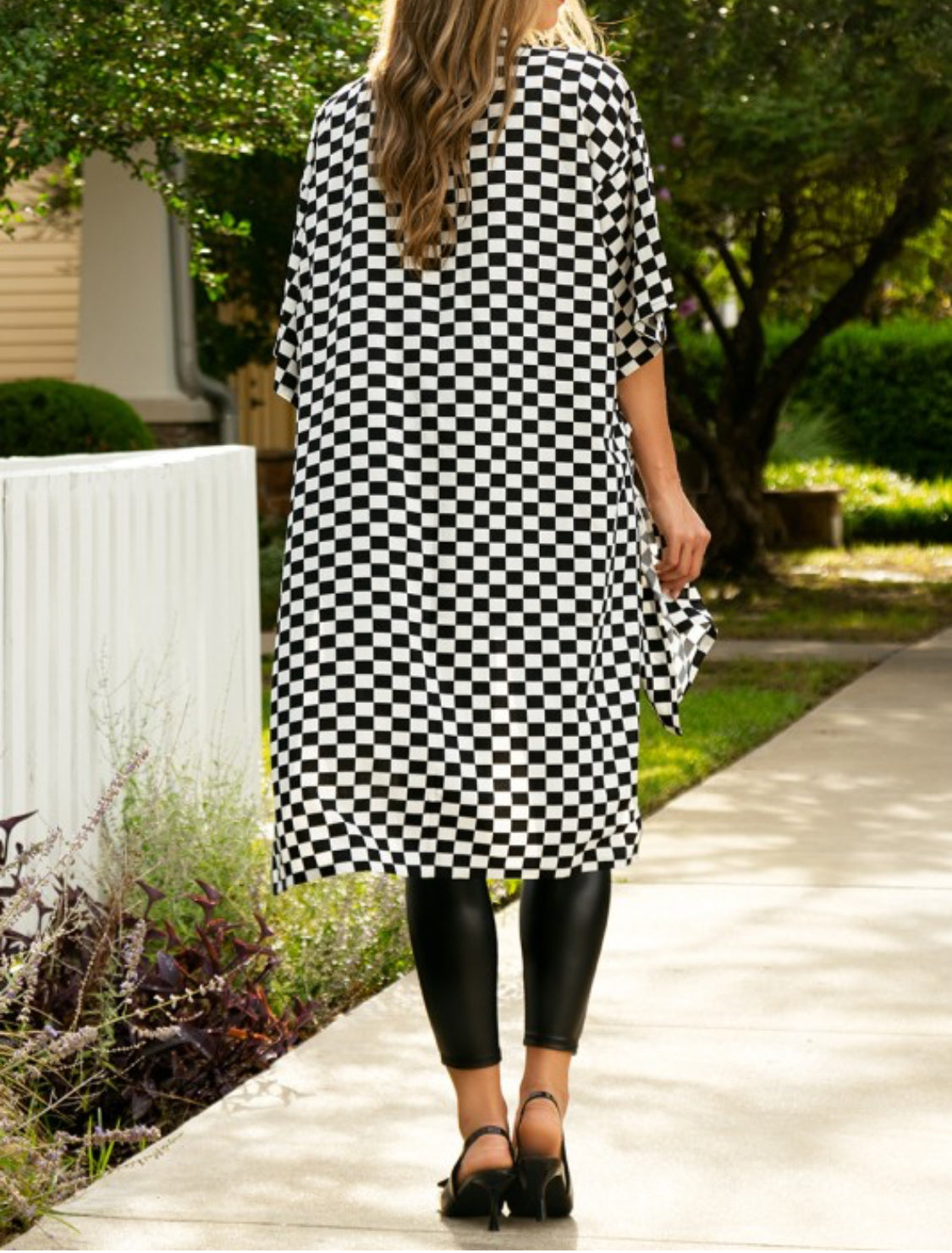 Checkered Print Duster