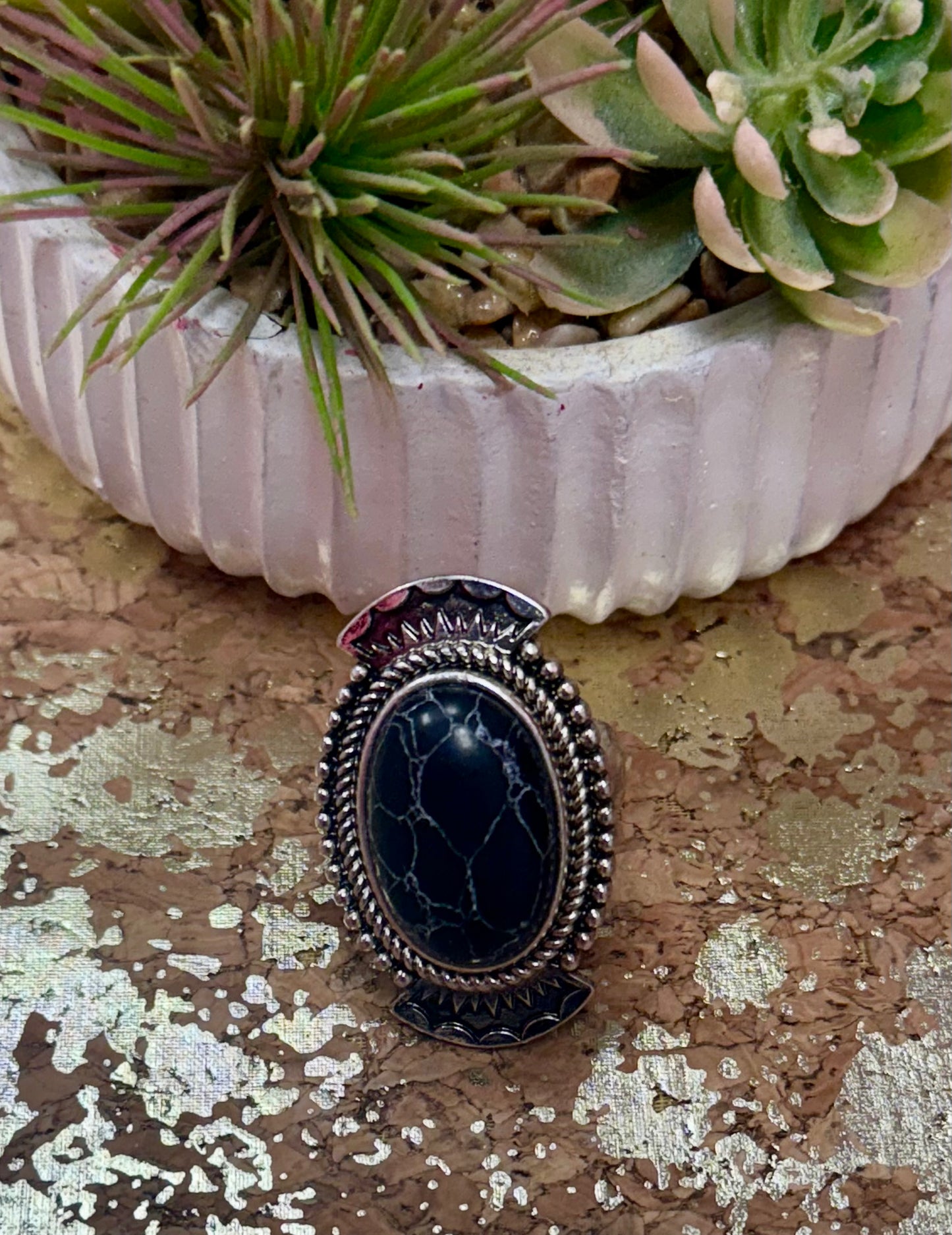 Black Stone Ring
