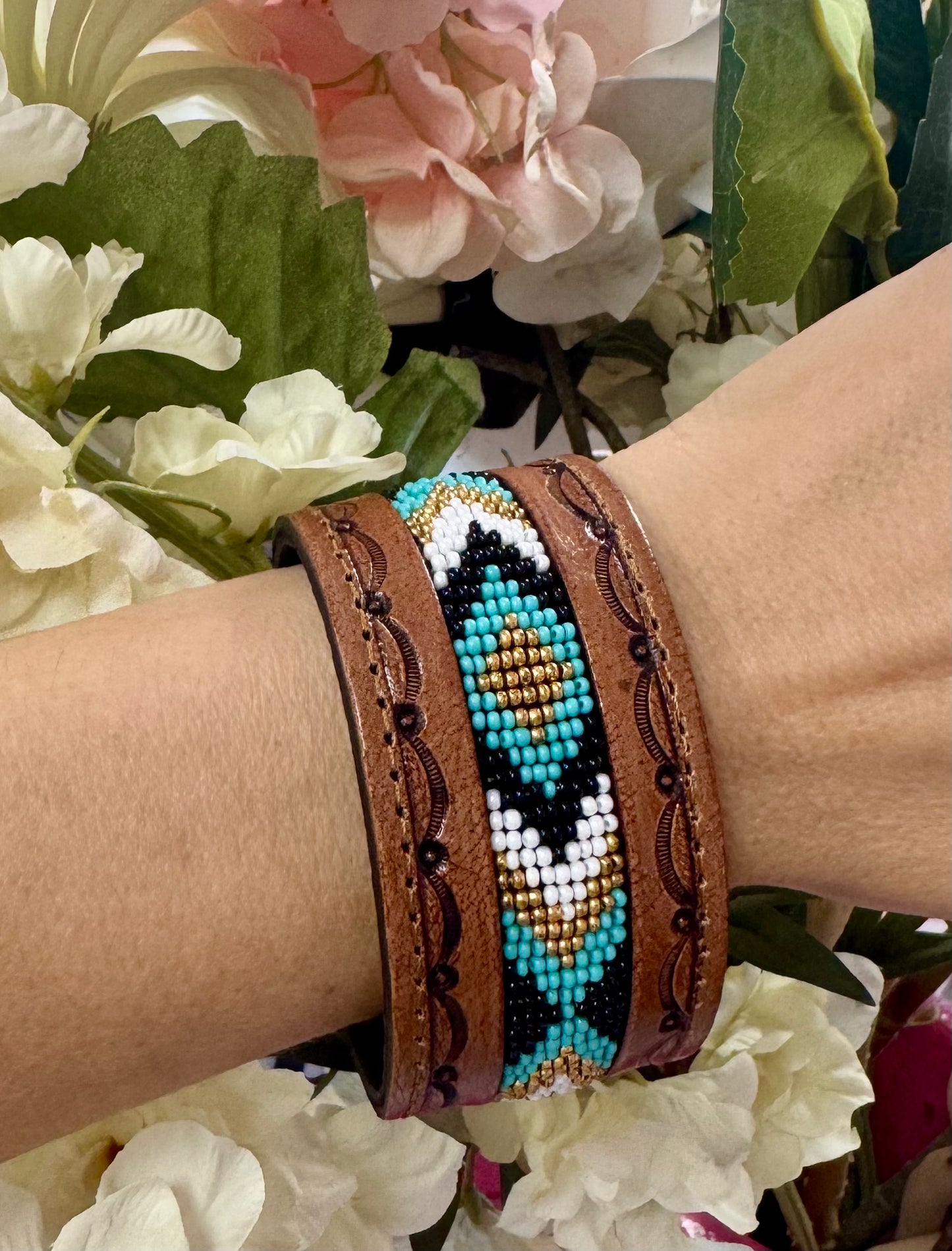 Beaded Leather Bracelet