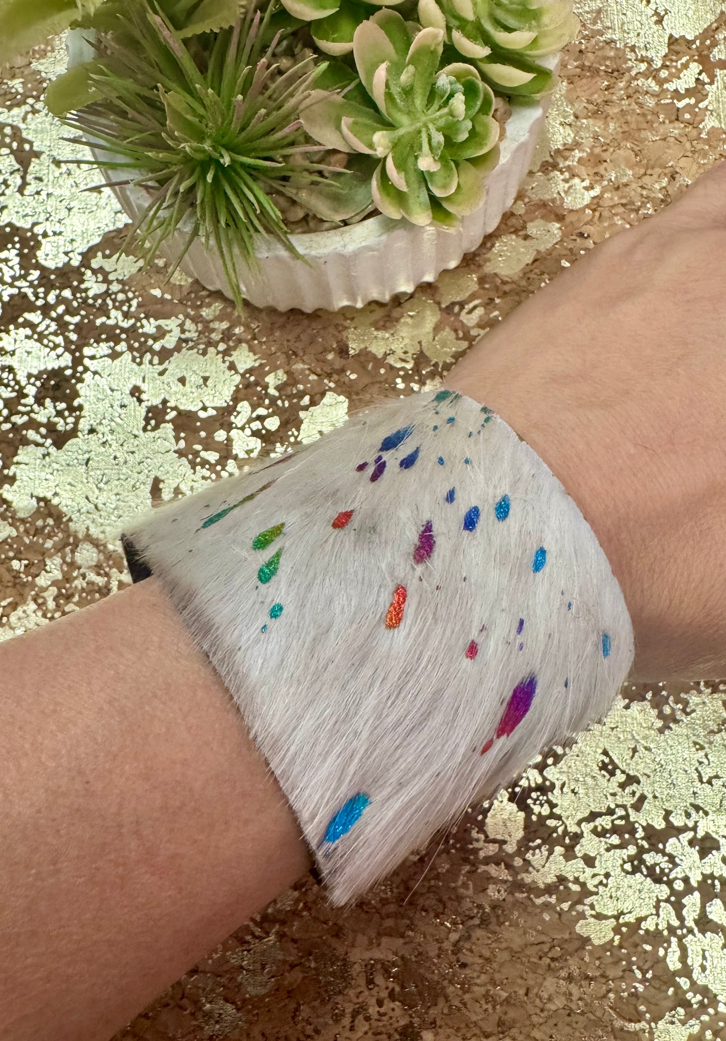 Leather Cowhide Wide Bracelet