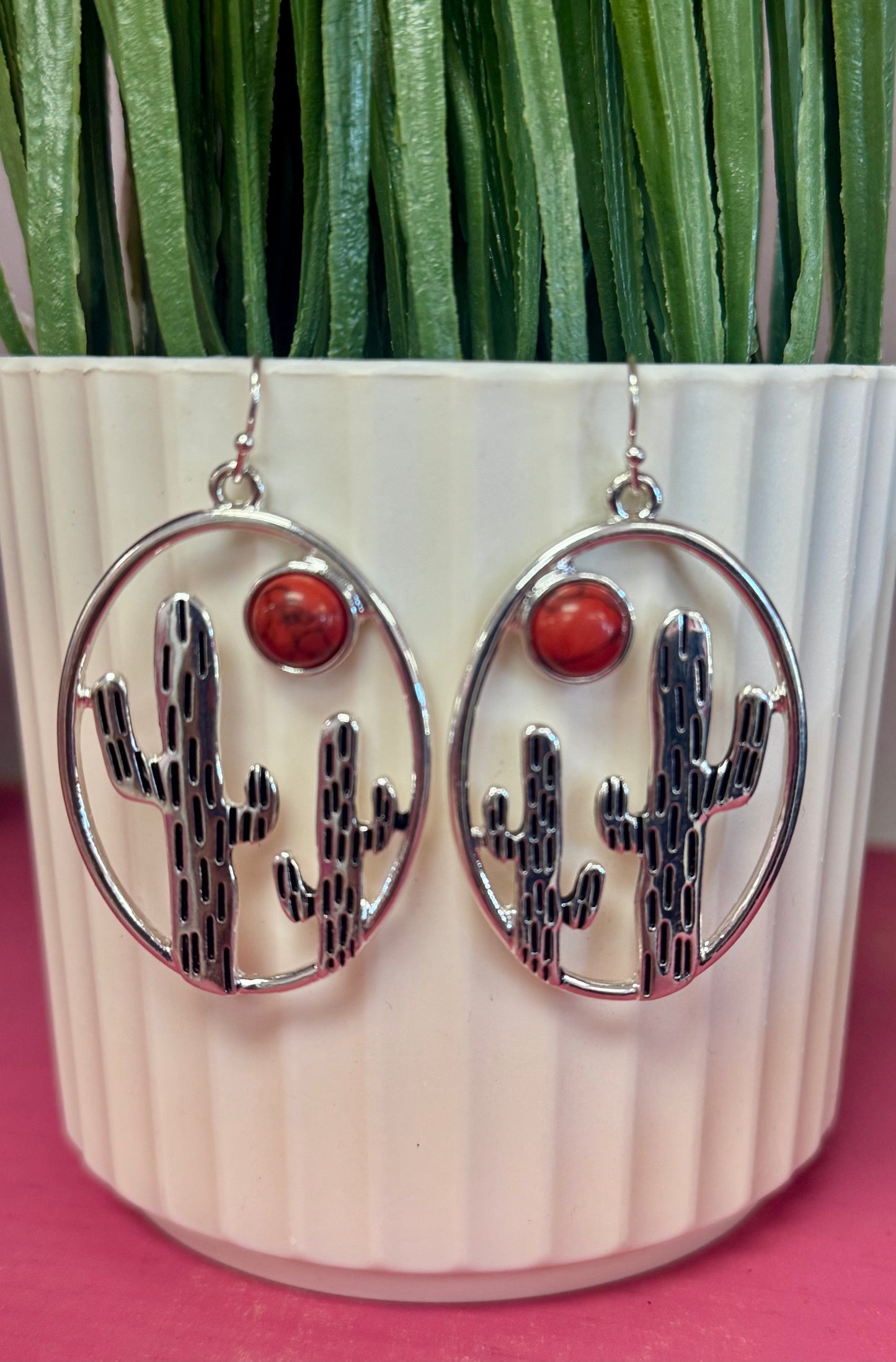 Red Cactus Earrings