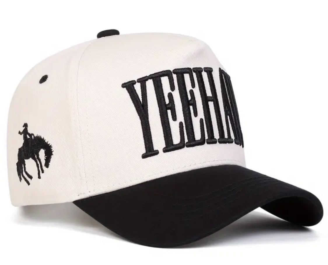 Yeehaw Black Tan Cap
