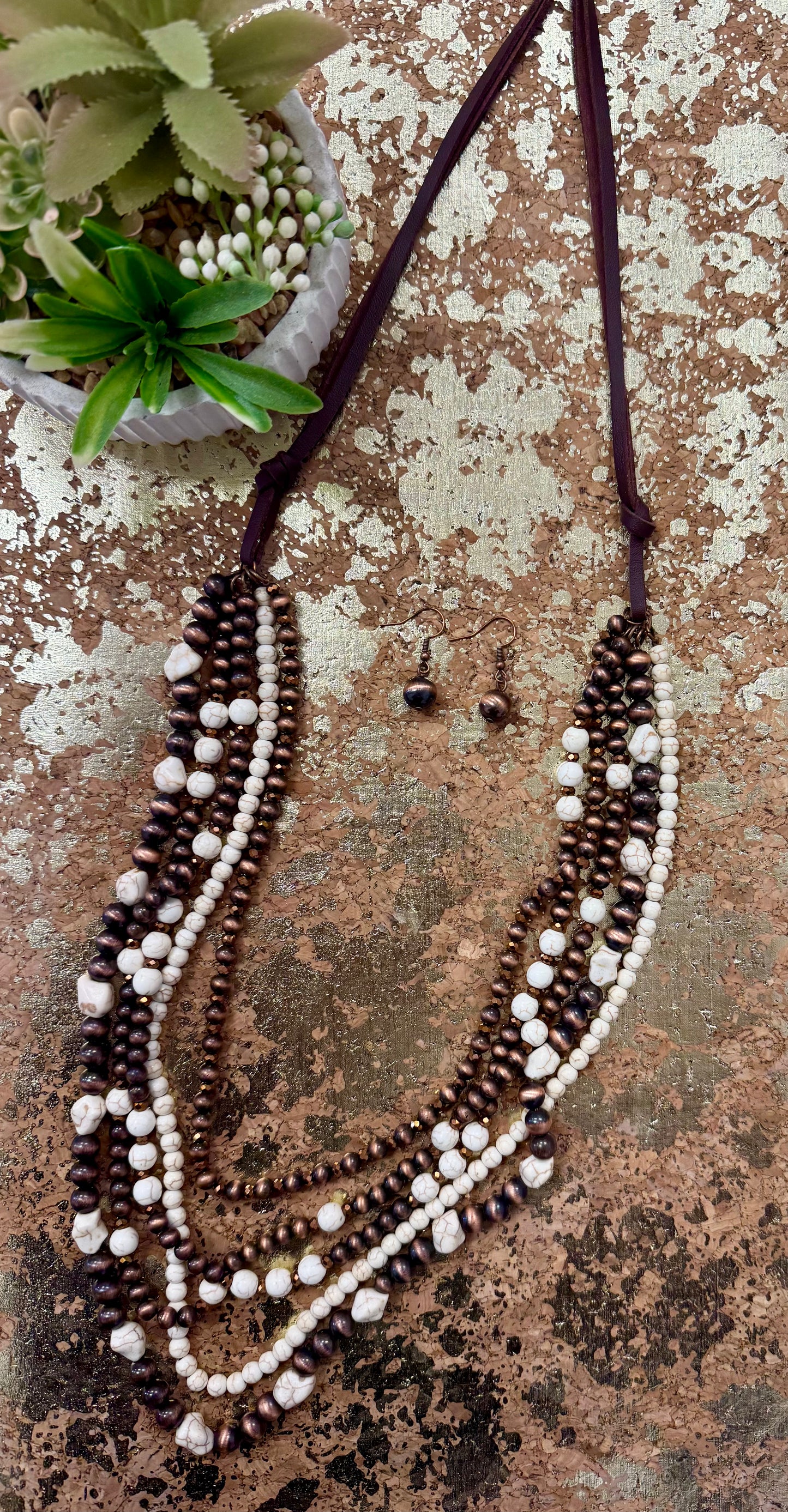 Copper Ivory Multi Stand Necklace