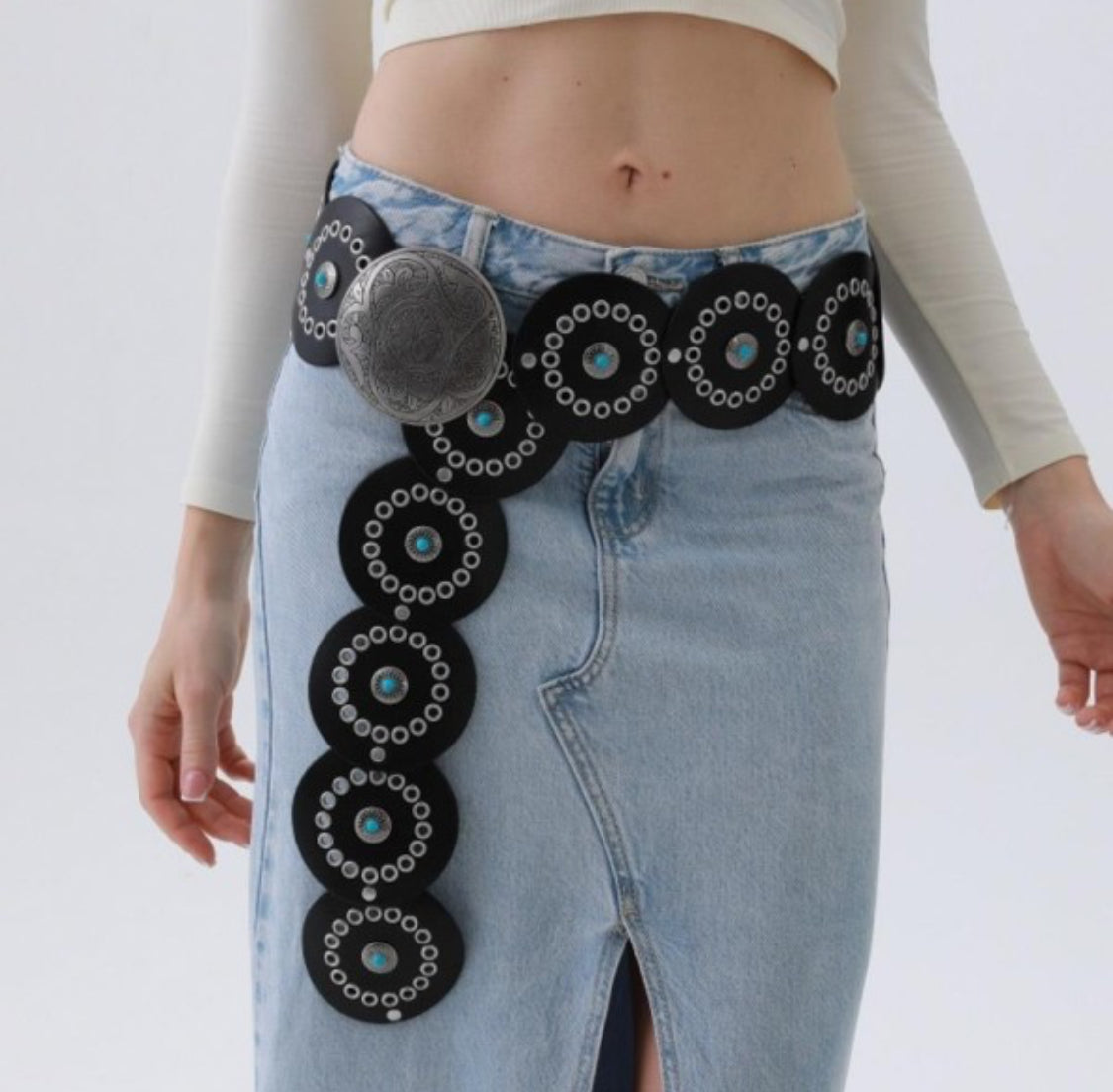 Black Circle Turquoise Belt