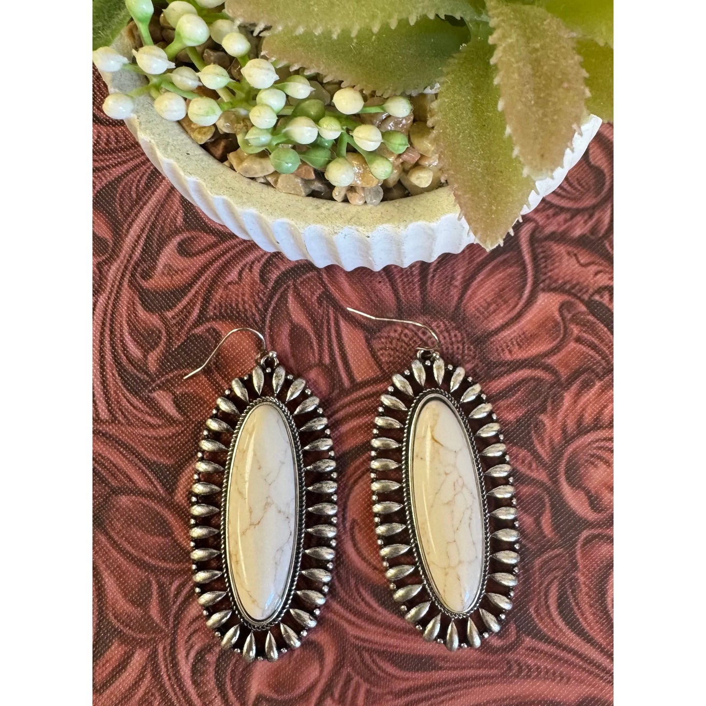 Ivory Silver Earrings