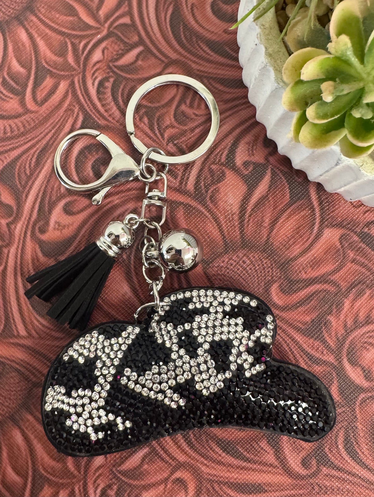 Rhinestone Cowboy Hat Keychain