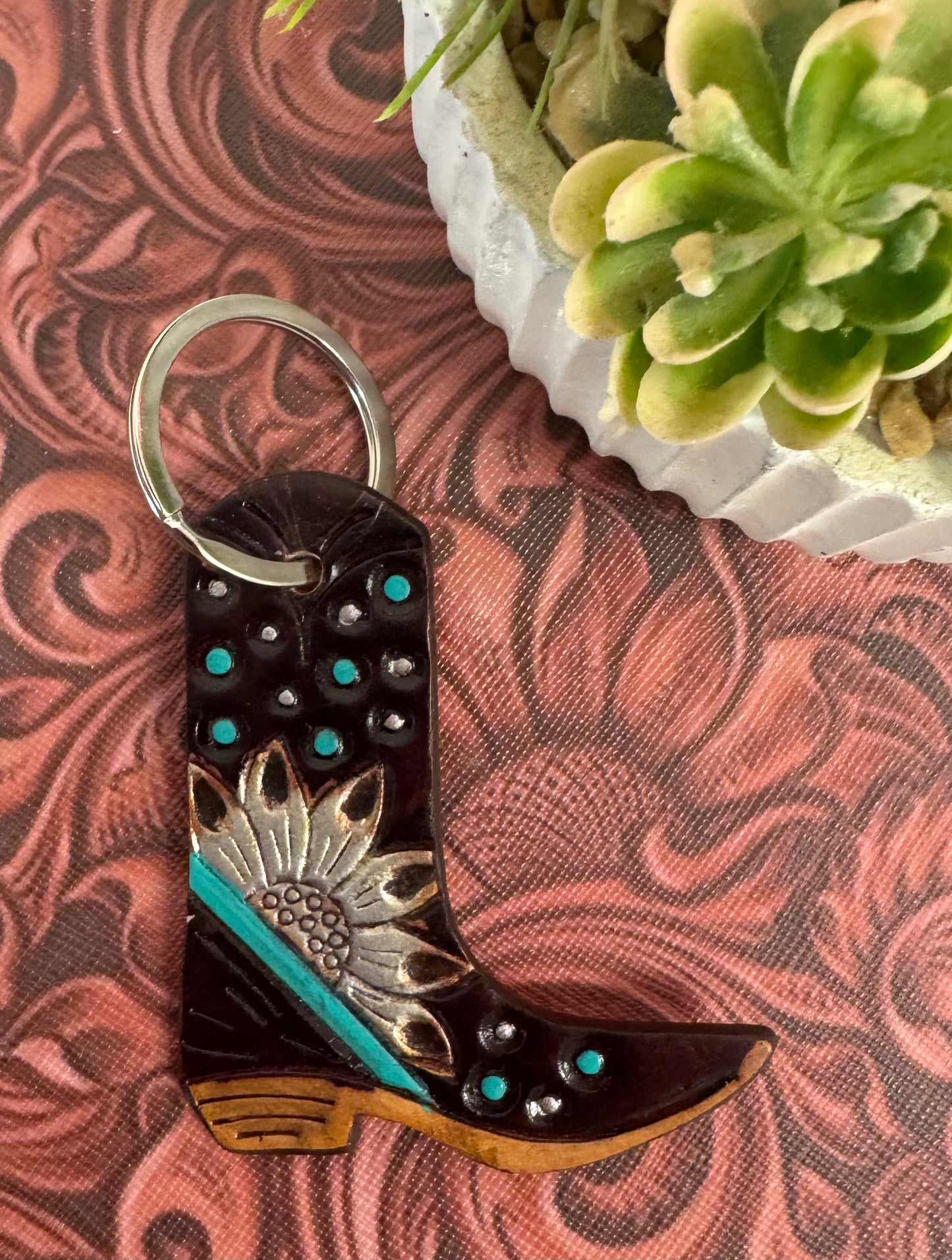 Leather Boot Keychain