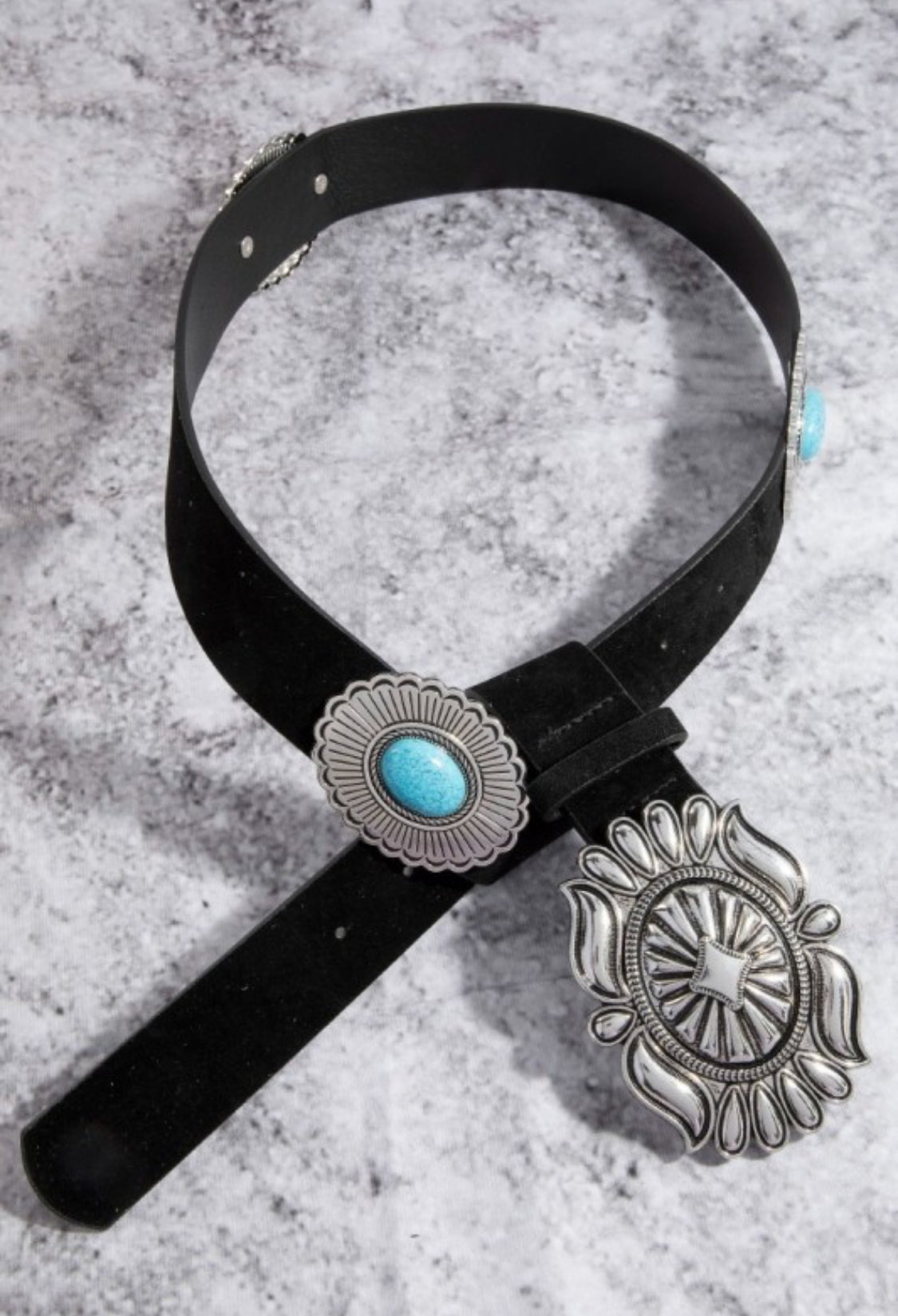 Black Turquoise Concho Belt