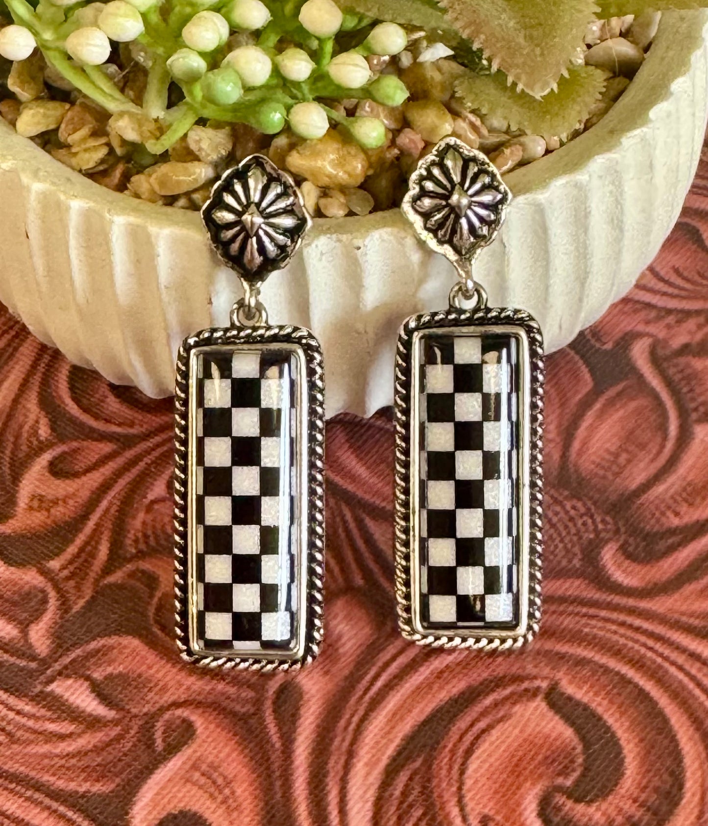 Checkered Earrings