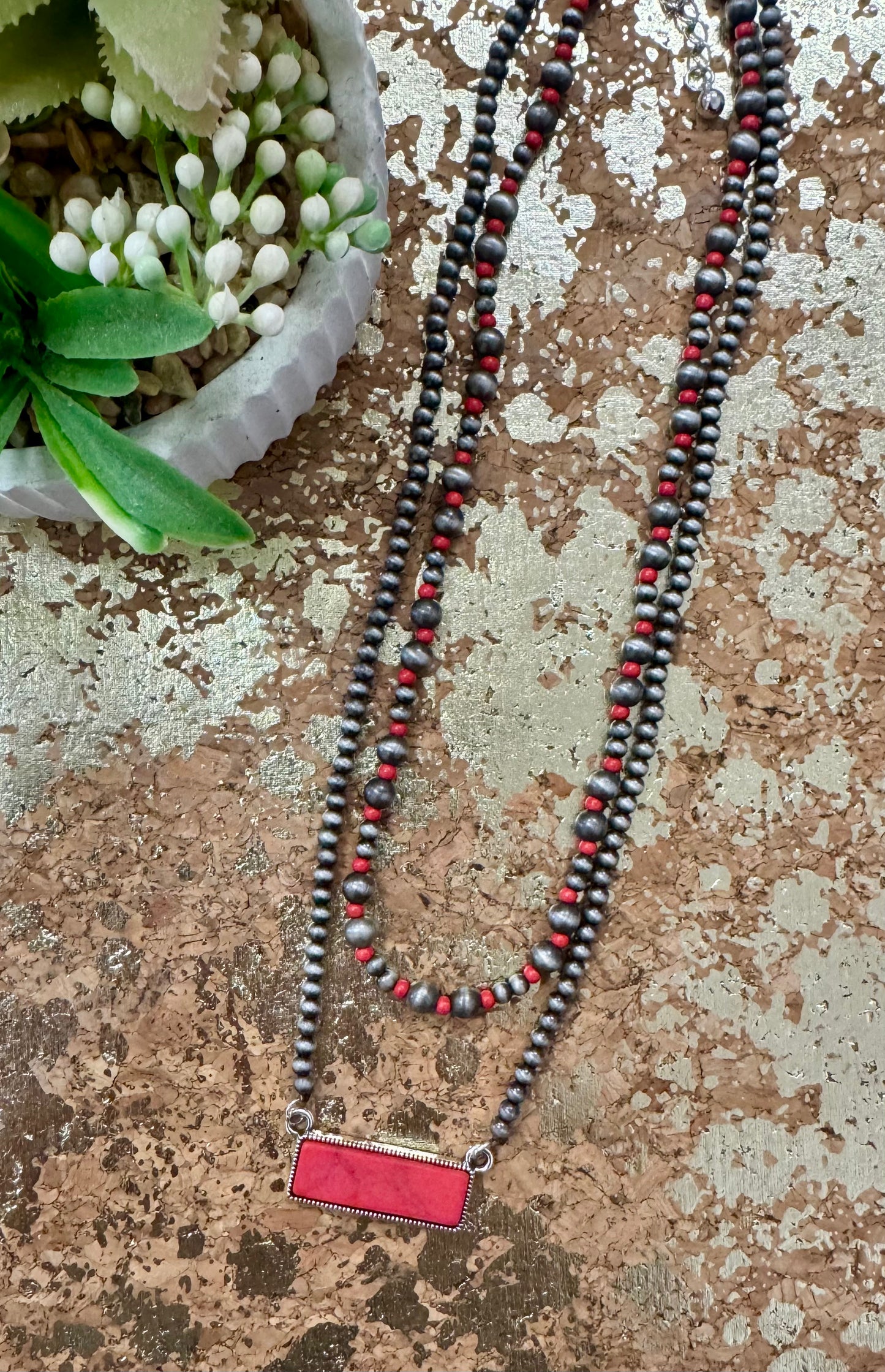 Red Bar Necklace
