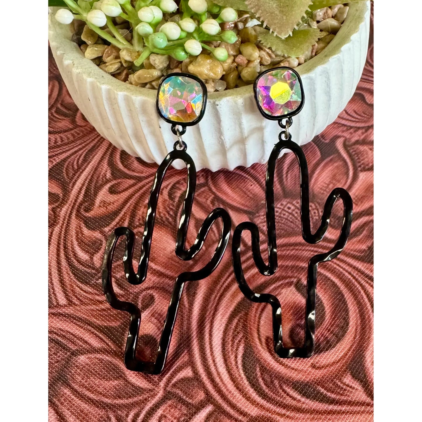 Black Cactus Earrings