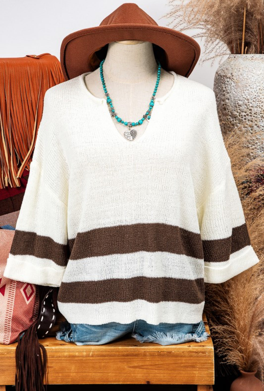 Striped Cropped Sweater