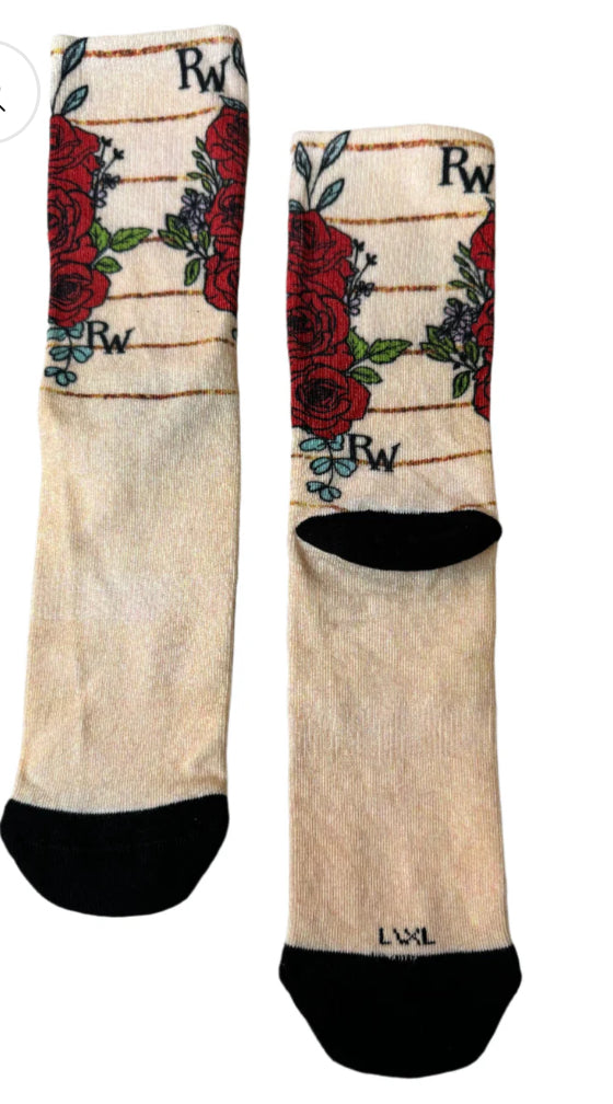 RW Socks Tan Roses