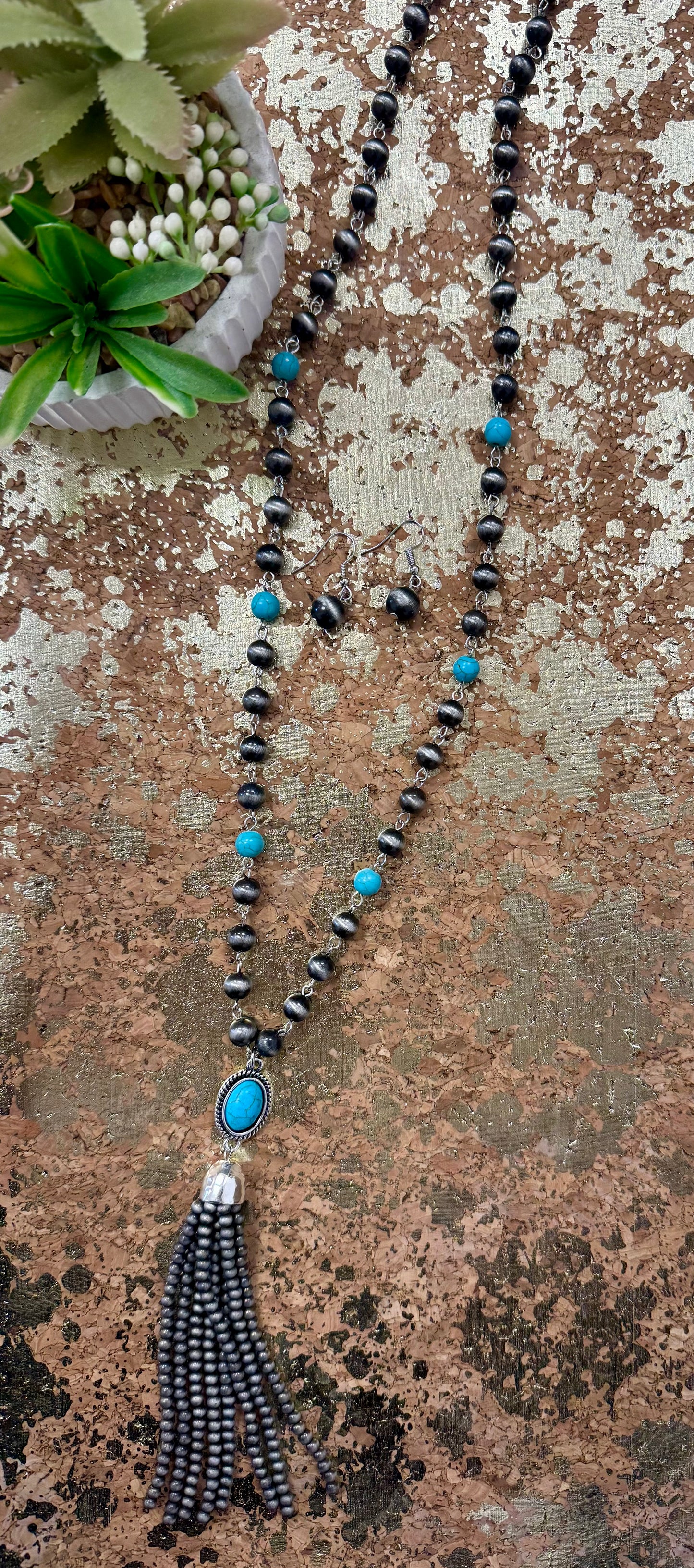 Turquoise Navajo Tassel Necklace