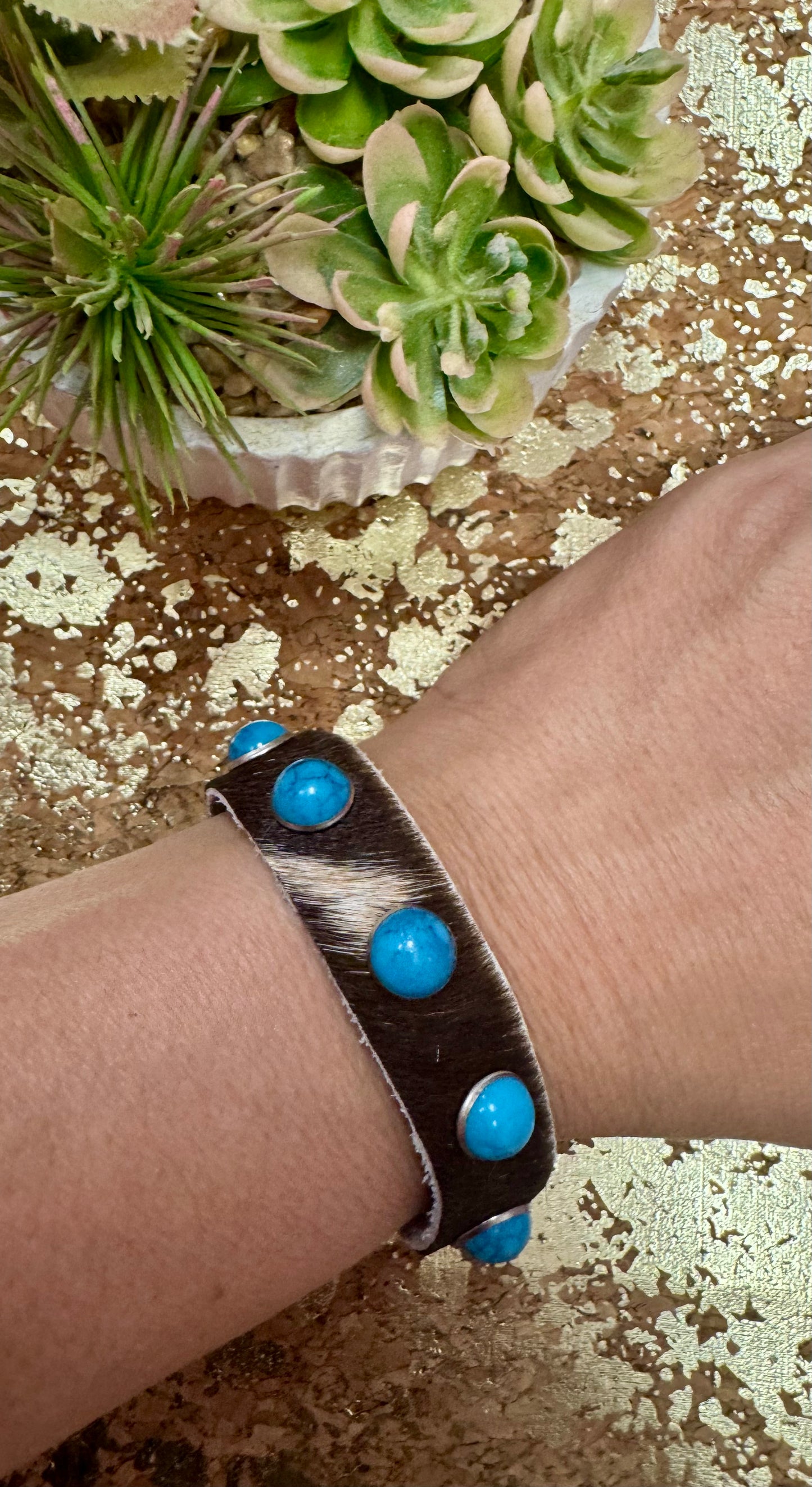 Turquoise Cowhide Bracelet