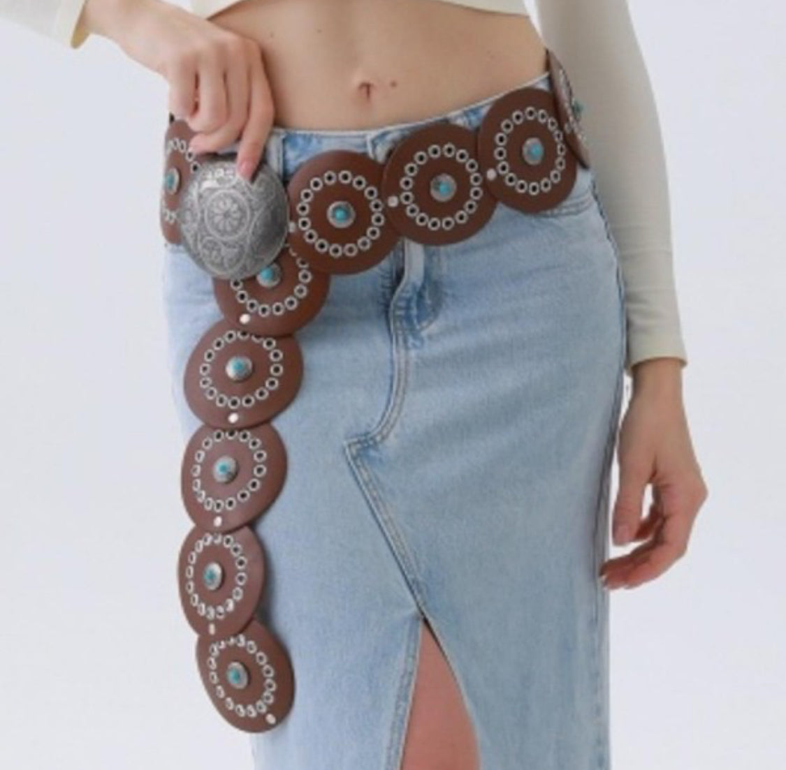 Brown Circle Turquoise Belt