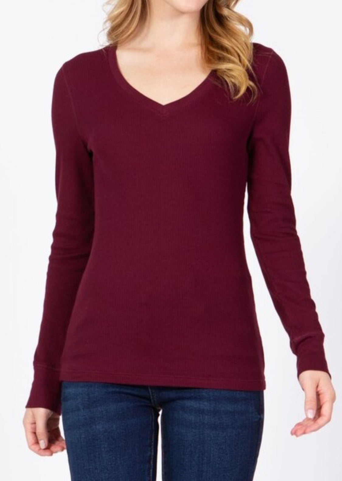 Burgundy Long Sleeve Top