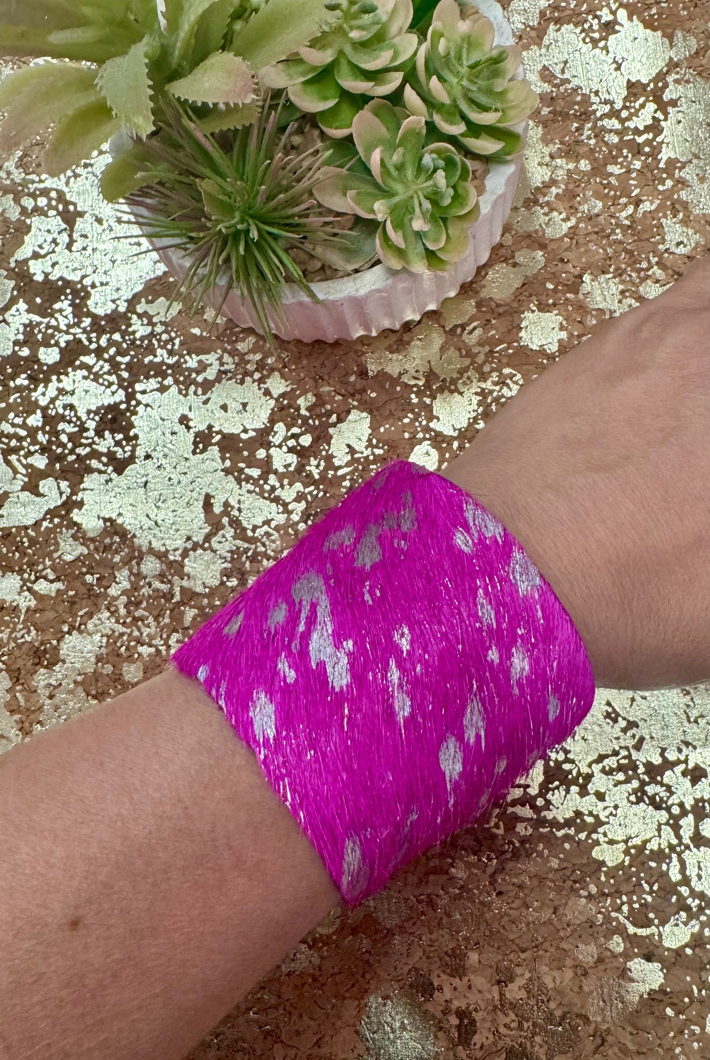 Leather Cowhide Wide Bracelet