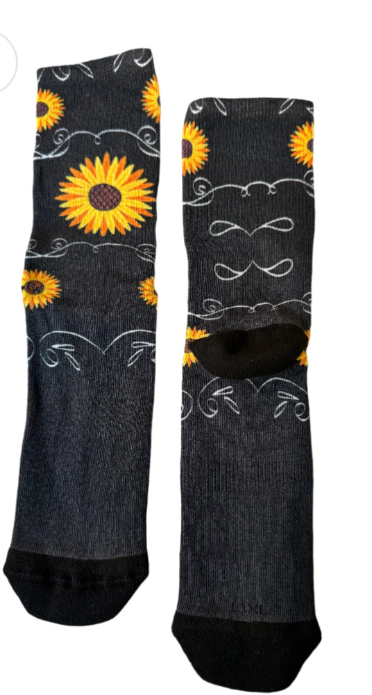RW Socks Black Sunflower