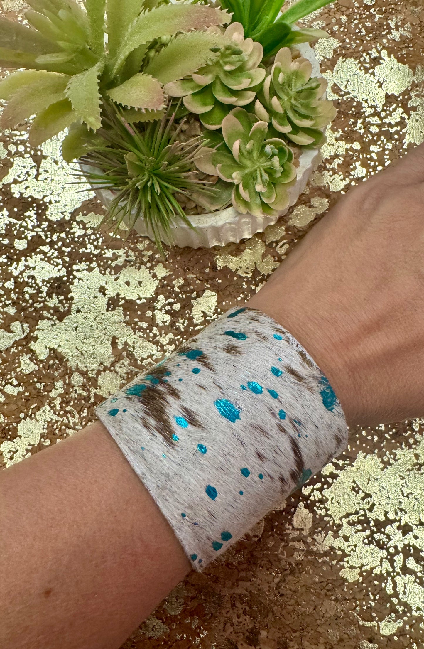 Leather Cowhide Wide Bracelet