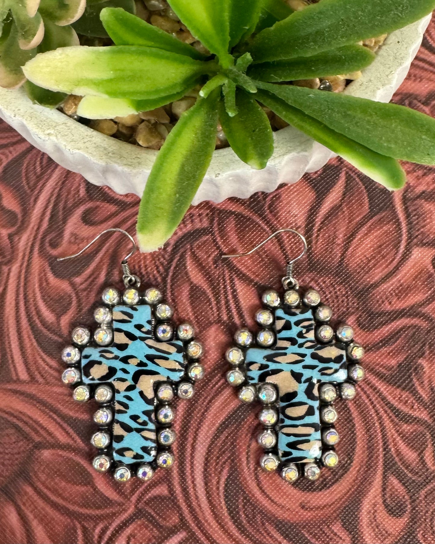 Rhinestone Cross Earrings