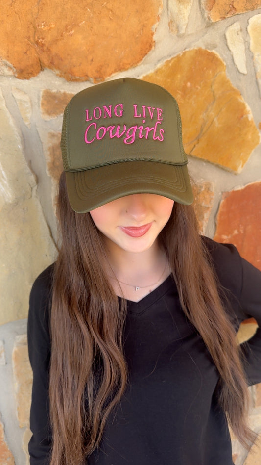 Olive Long Live Cowgirls Mesh Cap