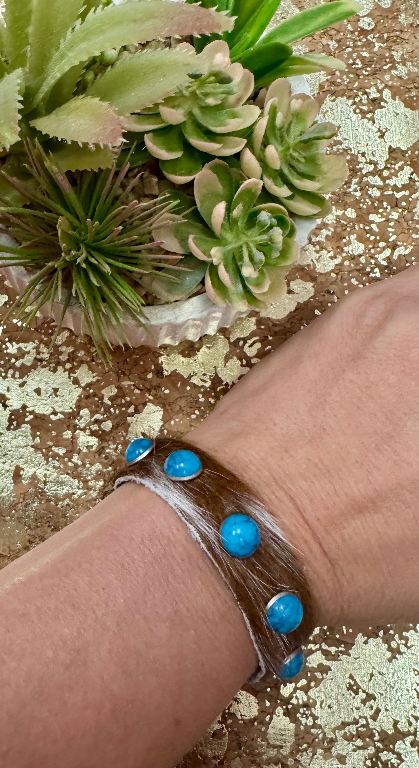 Turquoise Cowhide Bracelet
