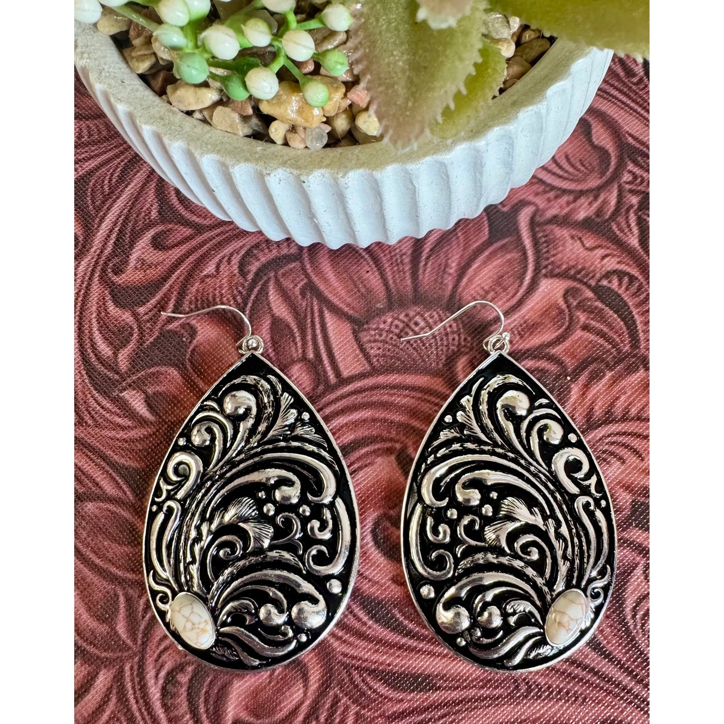 Silver Ivory Earrings