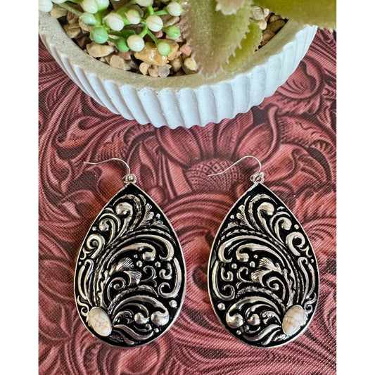 Silver Ivory Earrings