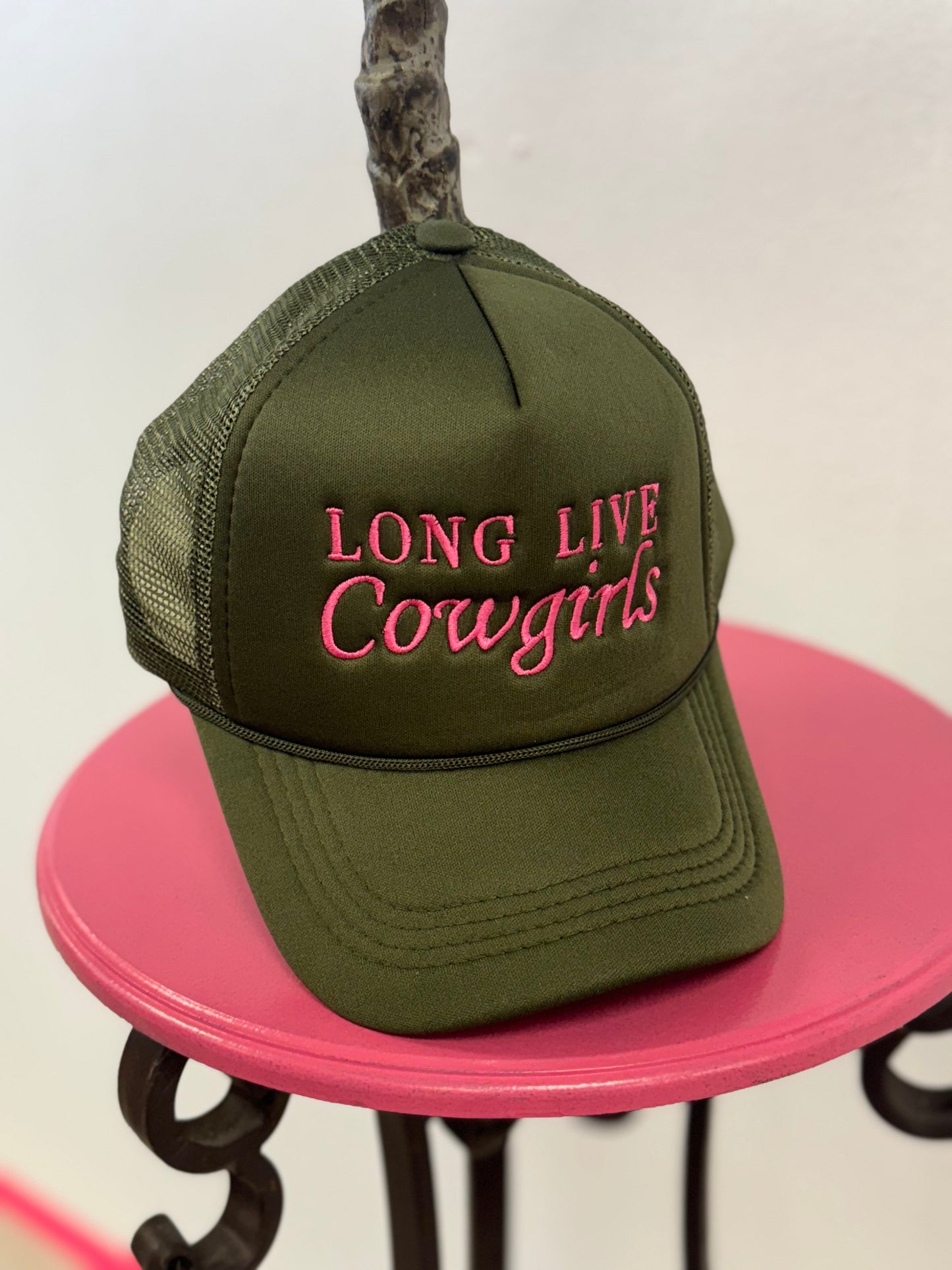 Olive Long Live Cowgirls Mesh Cap