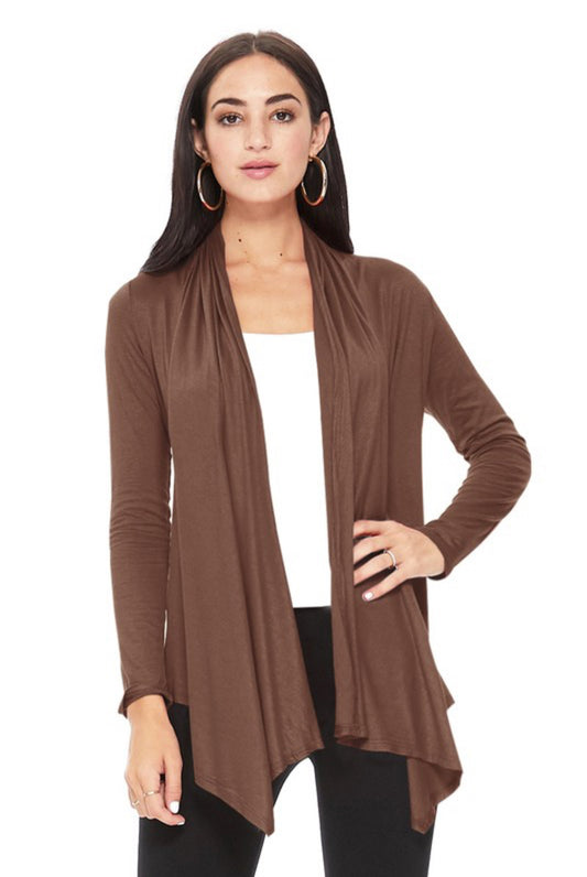 Light Brown Solid Cardigan