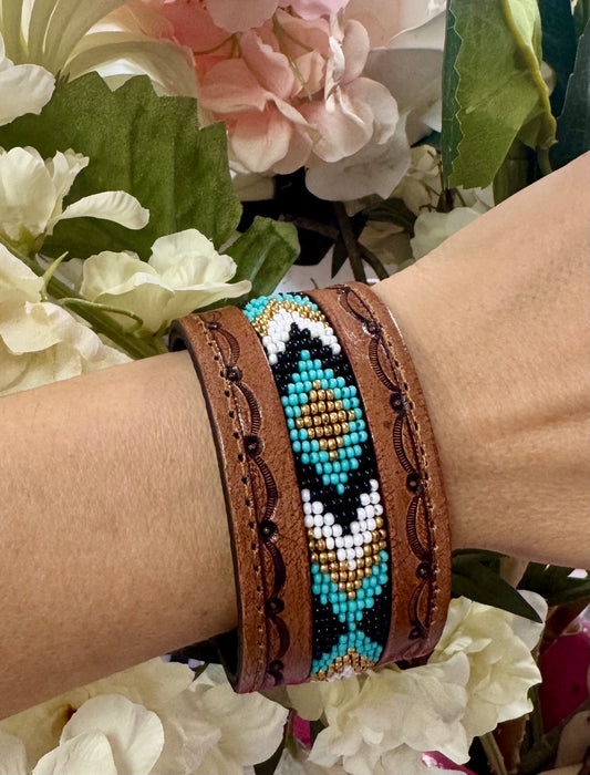 Beaded Leather Bracelet