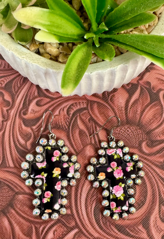 Rhinestone Cross Earrings