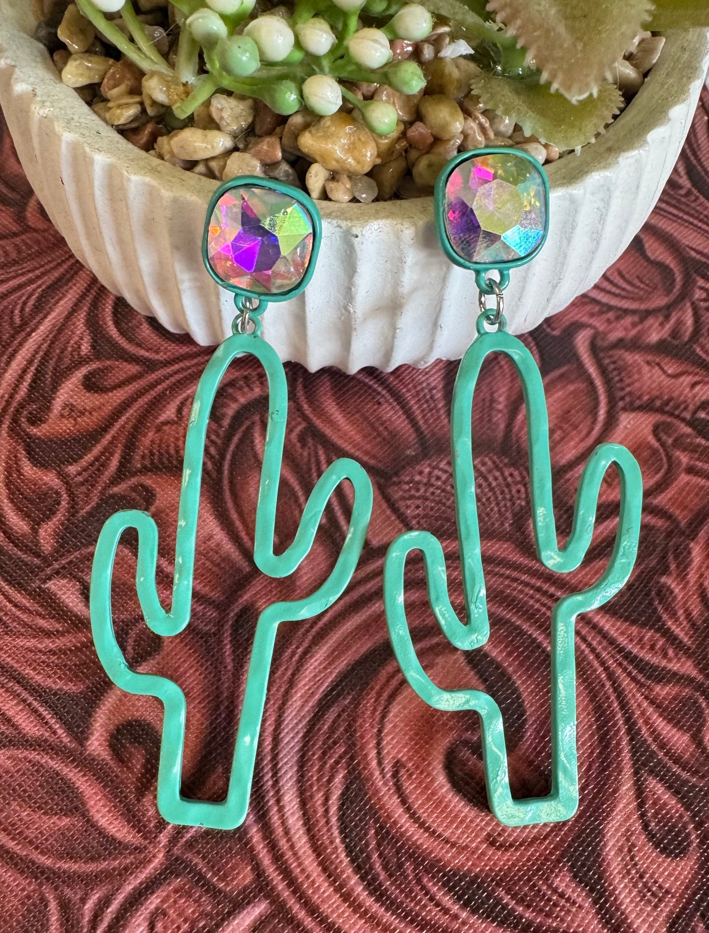 Turquoise Cactus Earrings