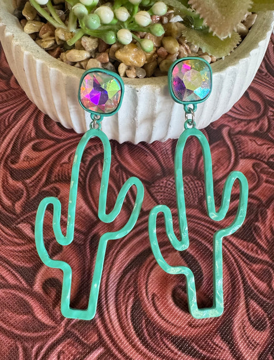 Turquoise Cactus Earrings
