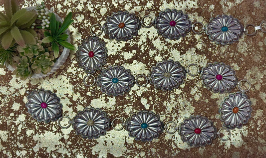 Multi Colored Concho Belt