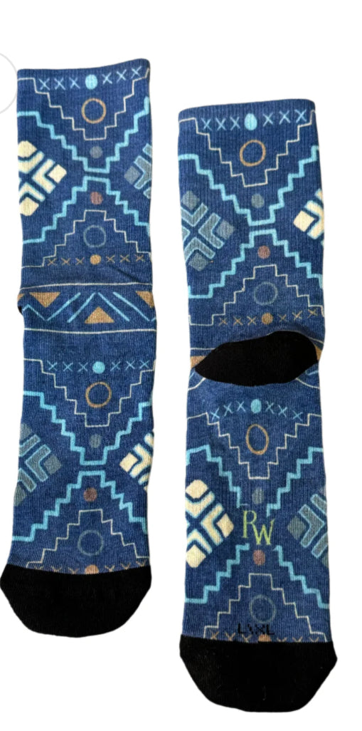 RW Socks Blue Aztec
