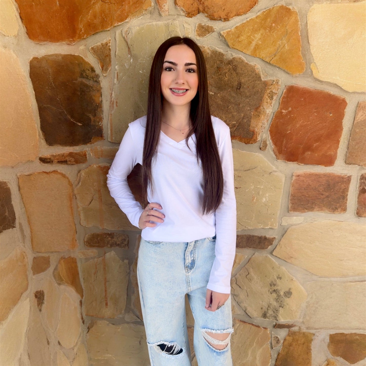 White Long Sleeve Top