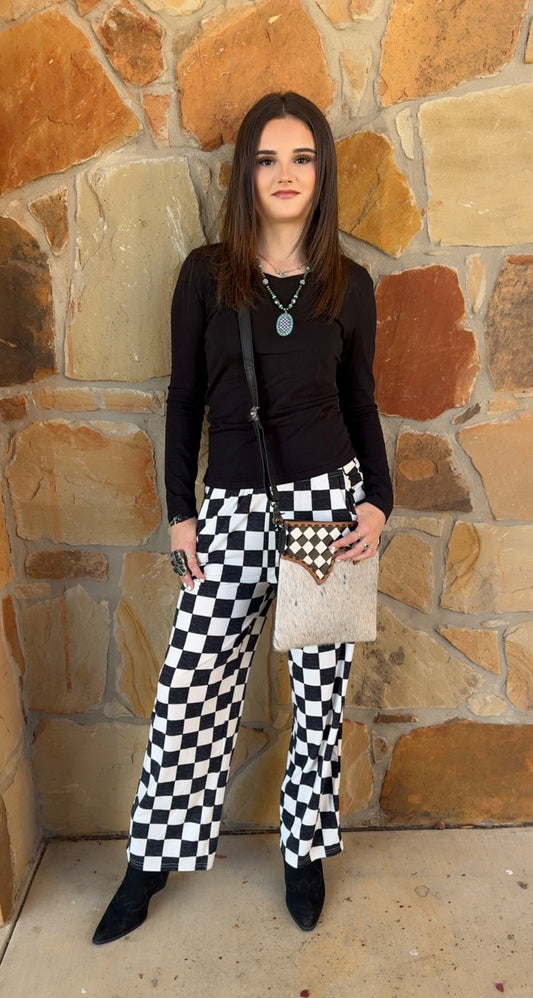 Black Checkered Pants