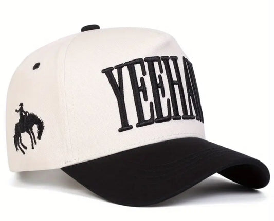 Yeehaw Black Tan Cap