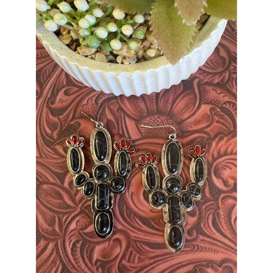 Black Cactus Earrings