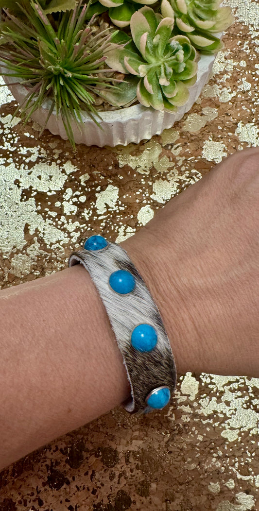 Turquoise Cowhide Bracelet