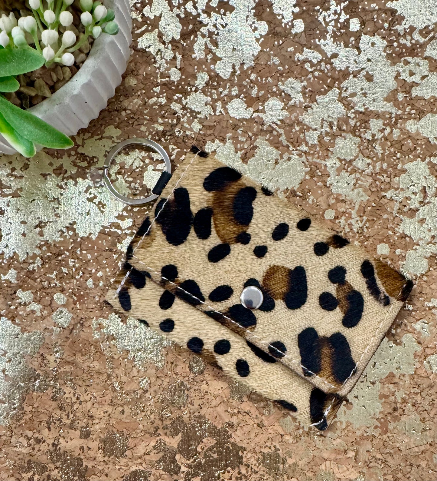 Leopard Keychain Card Holder