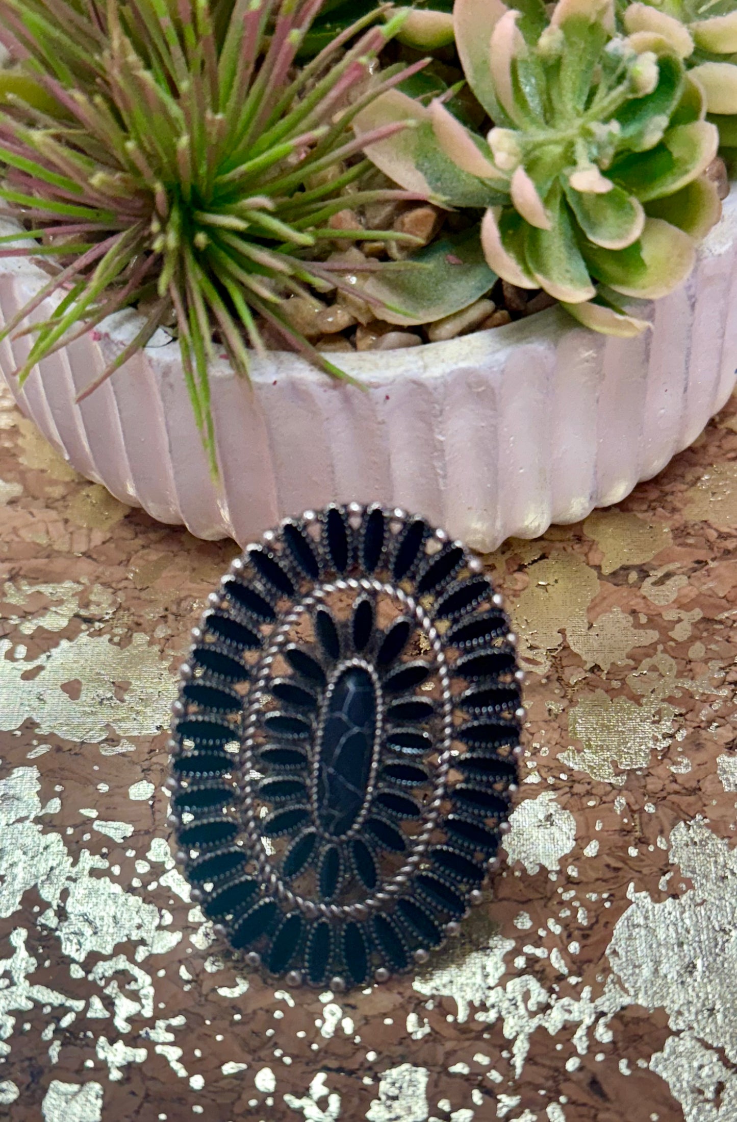 Black Concho Ring