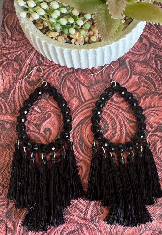 Black Tassel Earrings