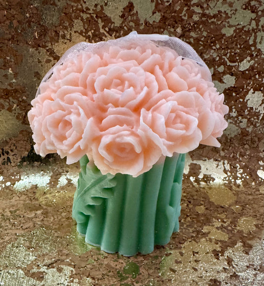 Peach Rose Bouquet Candle