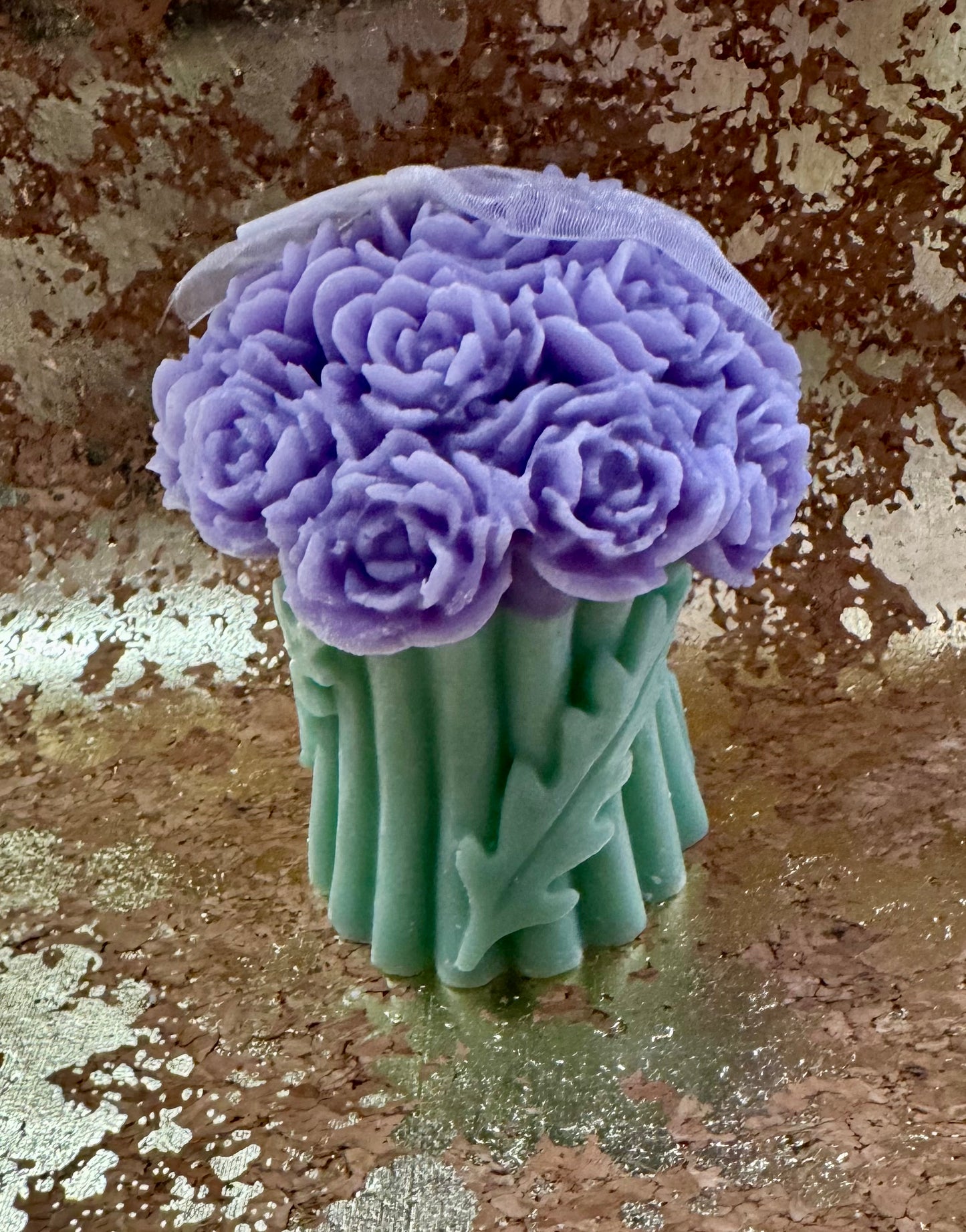 Purple Rose Bouquet Candle