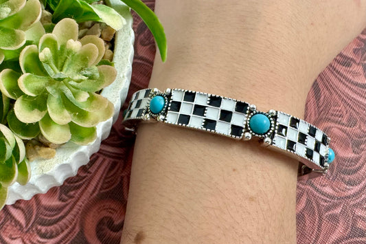 Checkered Turquoise Bracelet